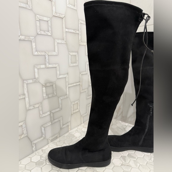 Stuart Weitzman Black Suede Over-the-Knee Boots - Picture 2 of 14